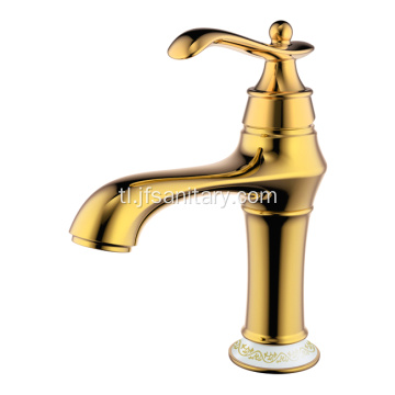 Gold Single Hole At Lever Vintage Basin Faucet